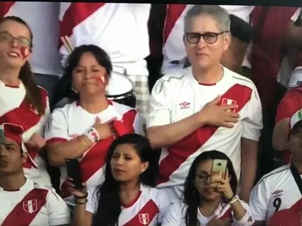 Paolo Guerrero, singing the national anthem, clearly crying with so much em...