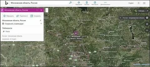 Спутник карты московская область