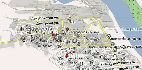 Карта новодвинска