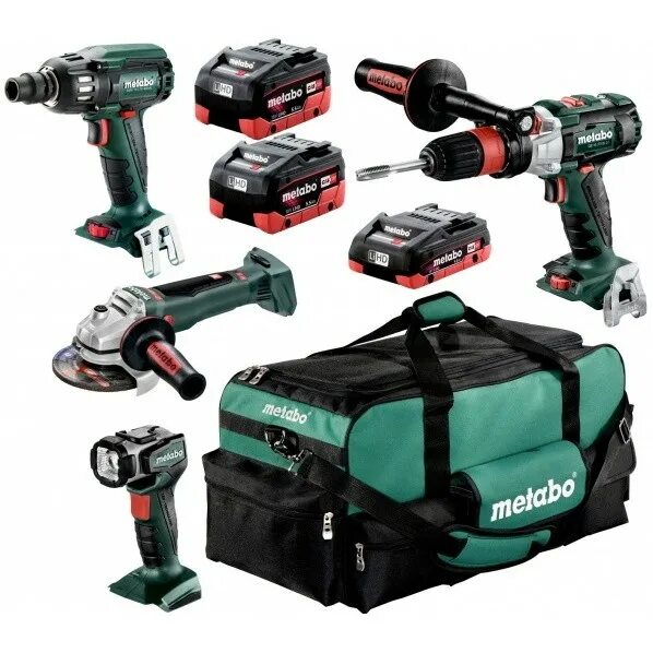 Аккумуляторный 3в1. Metabo combo set 4.1 lihd 18 v 691015000. гайковёрт аккумуляторный 18v метабо. набор аккумуляторного инструмента metabo 18v. набор аккумуляторных инструментов metabo combo set 2.1.1 18в 685030000.