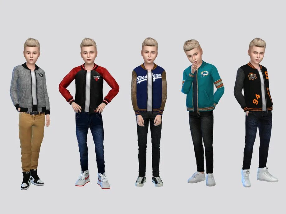 Моды симс 4 для мальчика. SIMS 4 Varsity Jacket. Джо Джо одежда симс 4. Куртки для детей симс 4. SIMS 4 Bomber Varsity Jacket\.