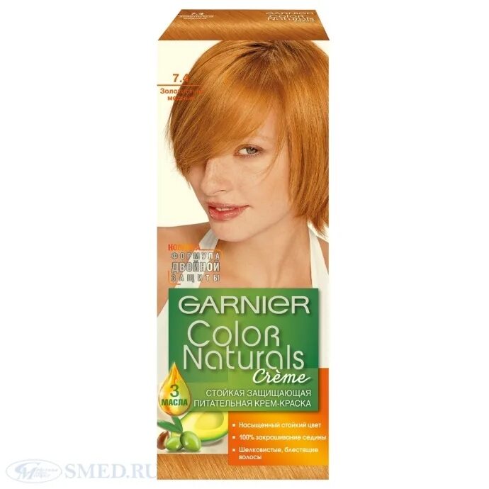 Гарньер золотистый. Краска Garnier Color naturals 7.40. Краска для волос гарньер колор 7.40. Краска Гарнер 7.4 золотисто медный. Краска гарньер рыжая 7.43.