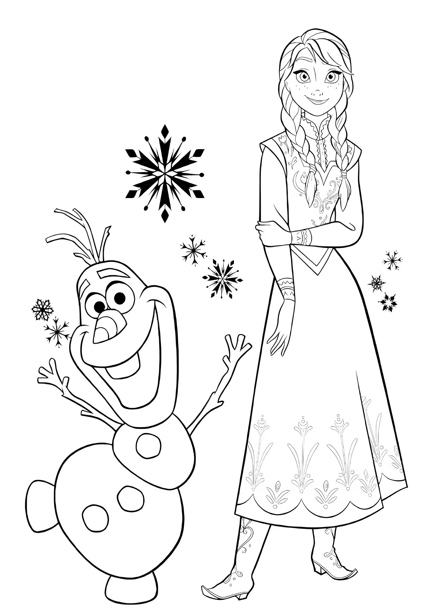 Frozen coloring. Раскраска Anna Elsa.