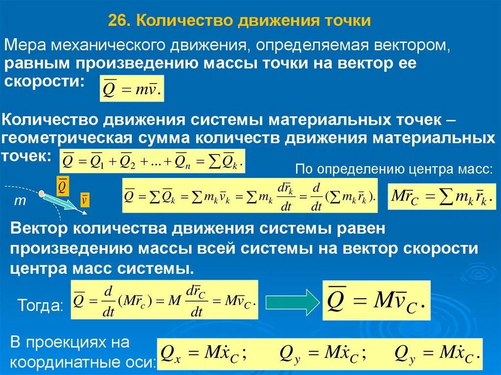 Произведение массы на скорость движения. Количество движения материальной точки. Количество движения теоретическая механика. Модуль количества движения. Количество движения точки.