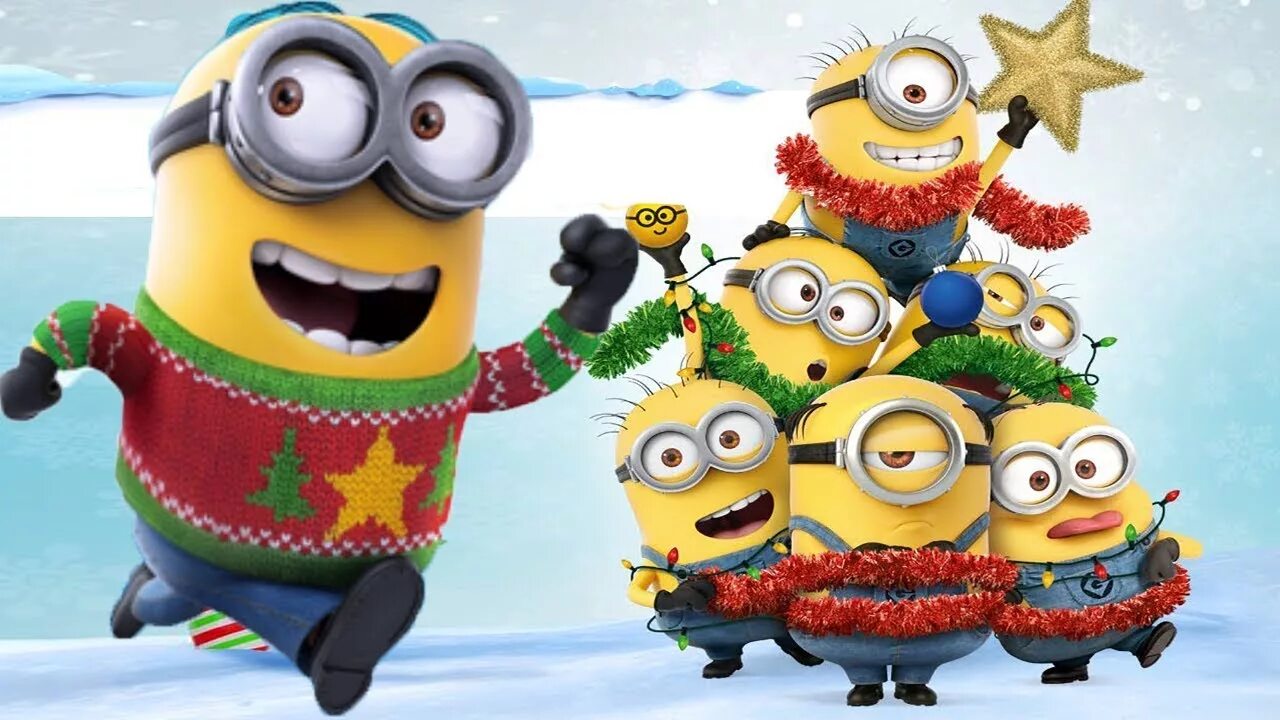 Minions holiday special. Миньон Раш Санта. Minion Rush Санта. Миньон Раш Миньон Раш. Миньоны новый год.