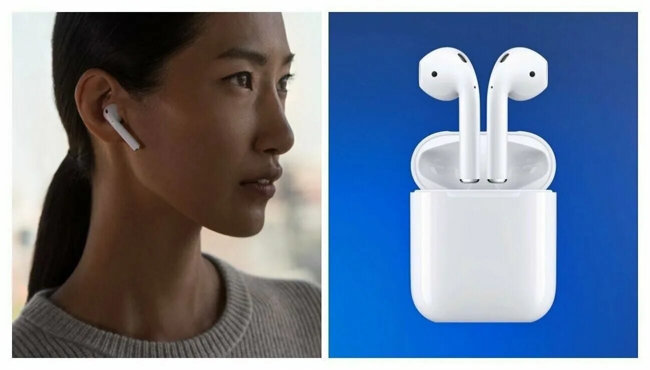 Наушники airpods в ушах