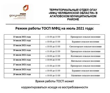 График работы мфц пролетарск