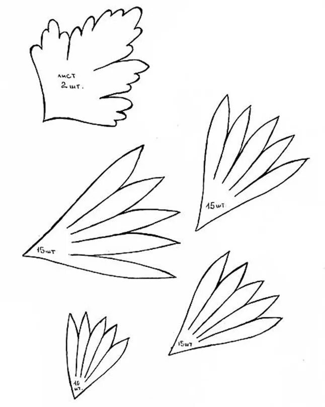 Шаблон хризантемы. Чашелистик хризантемы из фоамирана. Шаблон хризантемы из фоамирана. Трафарет хризантемы из фоамирана. Выкройки цветов.