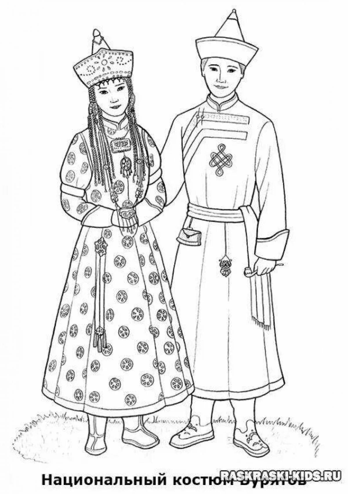Рисунок одежды народов