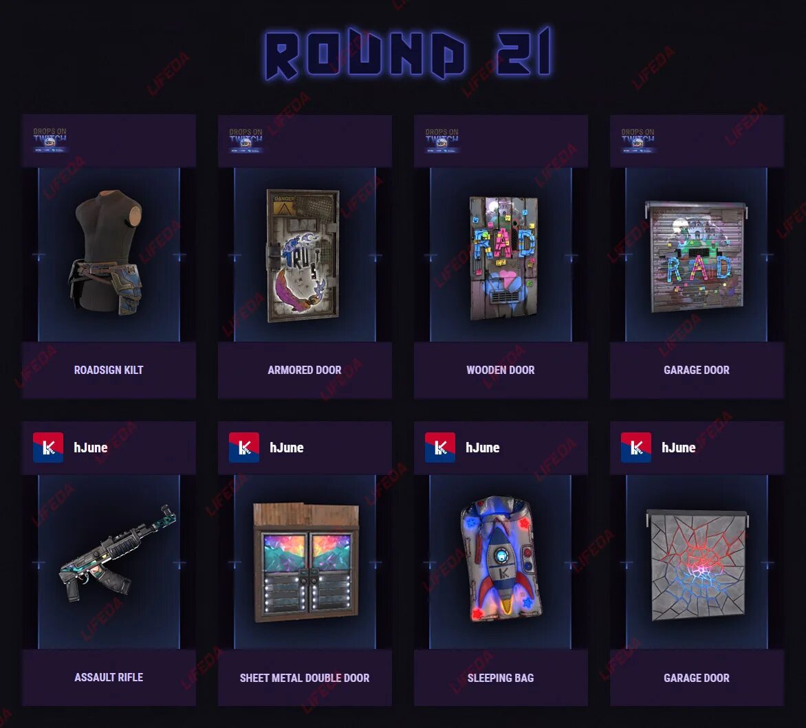 Rust drops round. 21 Round twitch Drops Rust. Твич дроп раст скины. Твич Дропс 2023. Твич дроп раст 2023.