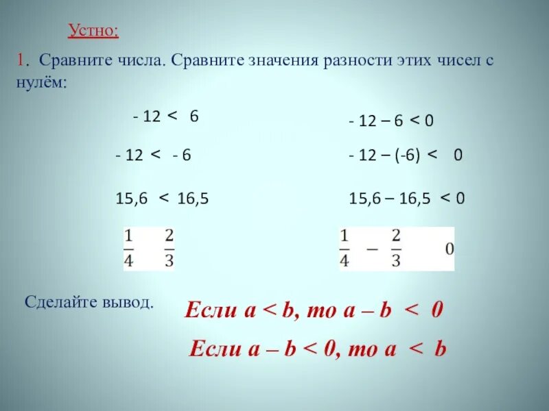 Как сравнивать числа 8 класс. Как сравнивать числа 8 класс