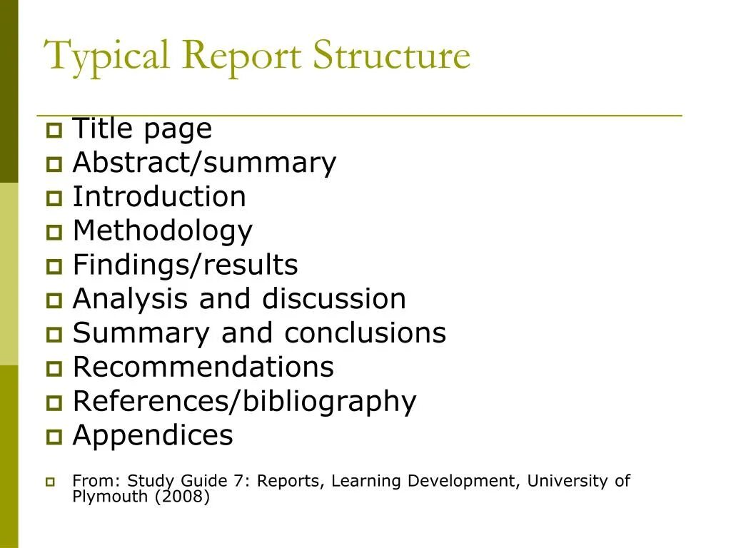 Report структура. Report in English structure. Appendix in research. Report title Page.