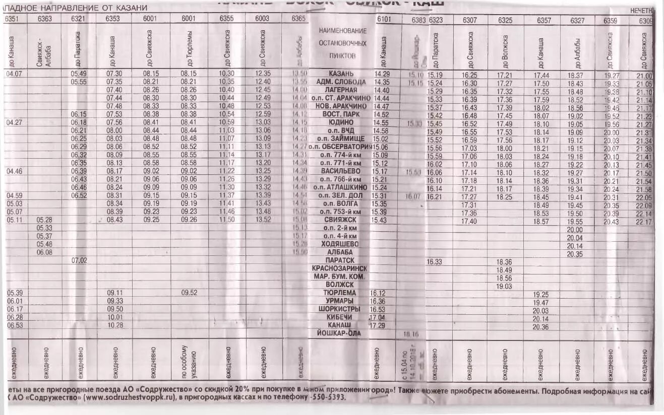 Расписание поездов 377 казань новый
