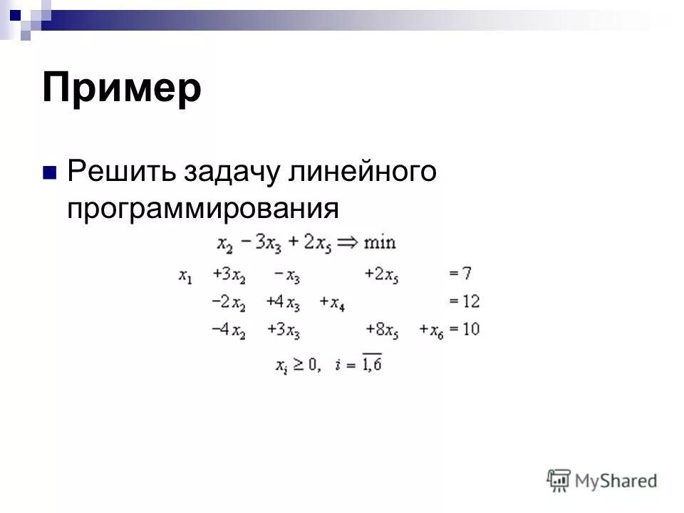 Алгоритм решения задачи линейного программирования