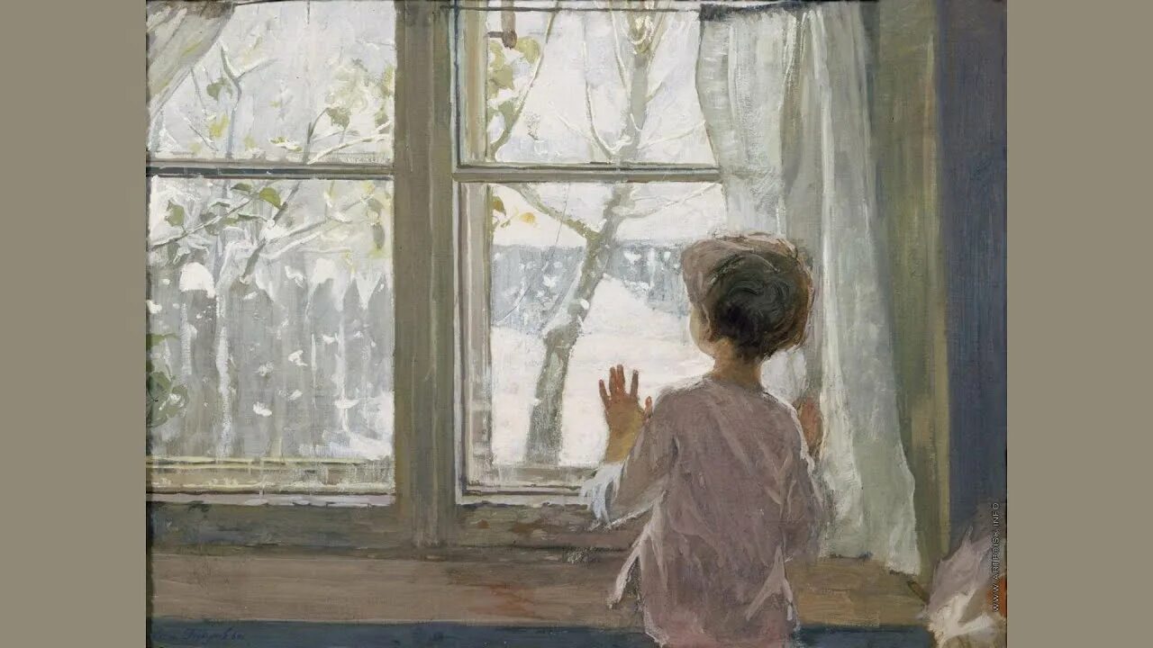 Сочинение девочка у окна. Картина Тутунова зима пришла детство. Тутунов зима пришла детство.