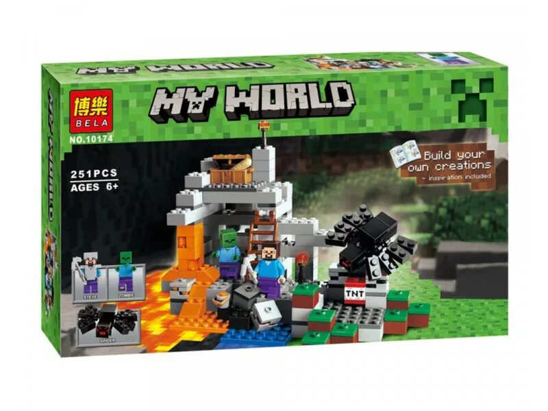 My world 4 in 1. Конструктор my world 10174. конструктор майнкрафт пещера 251 дет. 10174. конструктор my world: bela 10174 (251 дет.). конструктор майнкрафт  minecraft пещера 10174.