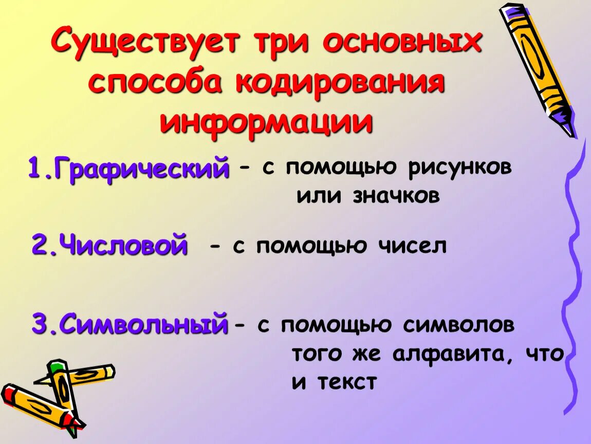 Кодирование информации. Способы кодирования информации. Методы кодировки информации. Три способа кодирования. Кодирование данных виды кодирования