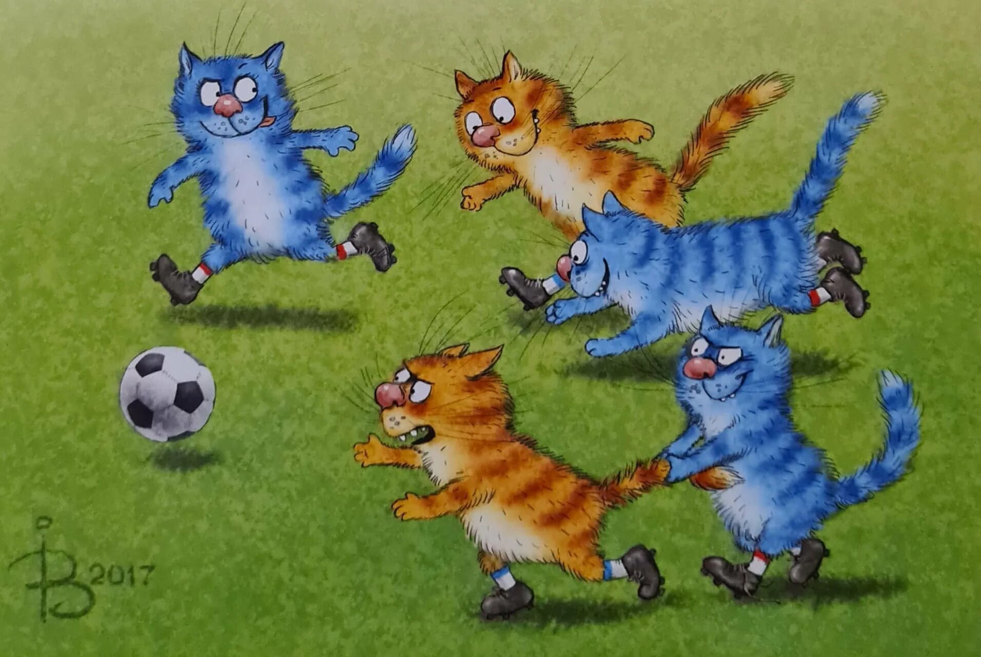 Нарисуй синего кота