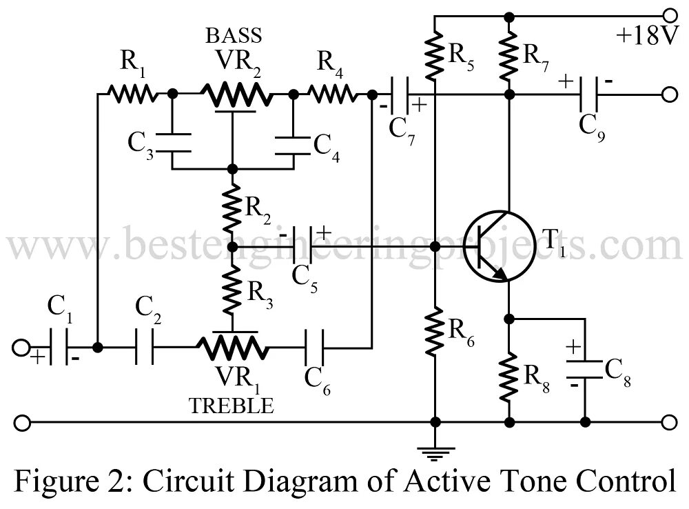 Active Tone Control schematic. Tone Control schematic. Tone Control circuit. Active Tone Control circuit.