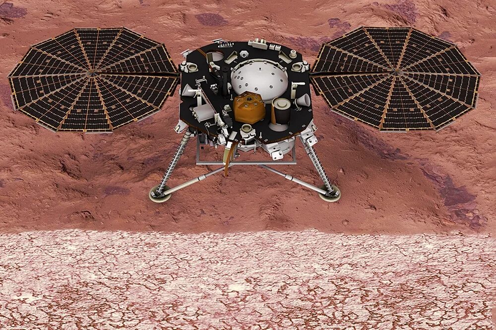 Марсианский зонд. Insight Марс. Insight космический аппарат. Insight аппарат на Марсе.