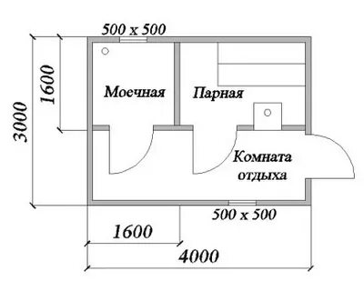 Проект чертеж баня из бруса