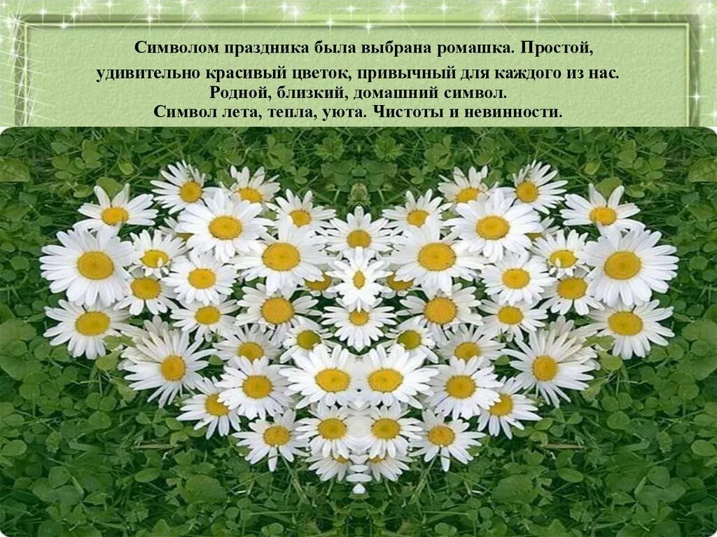 Ромашка символ семьи любви и верности. Символ праздника Ромашка. Ромашка день семьи. Стих про ромашку. Символ любви и верности в россии