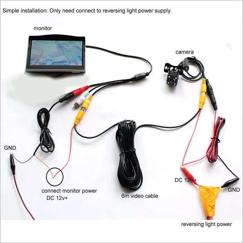 Как подключить задний камера автомобиль. Подключить камеру заднего хода 5 проводов.