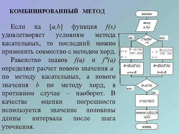 Алгоритм методологии. Блок схема комбинированного метода хорд и касательных. Блок схема алгоритма метода хорд. Метод хорд и касательных блок схема. Комбинированный метод алгоритм.