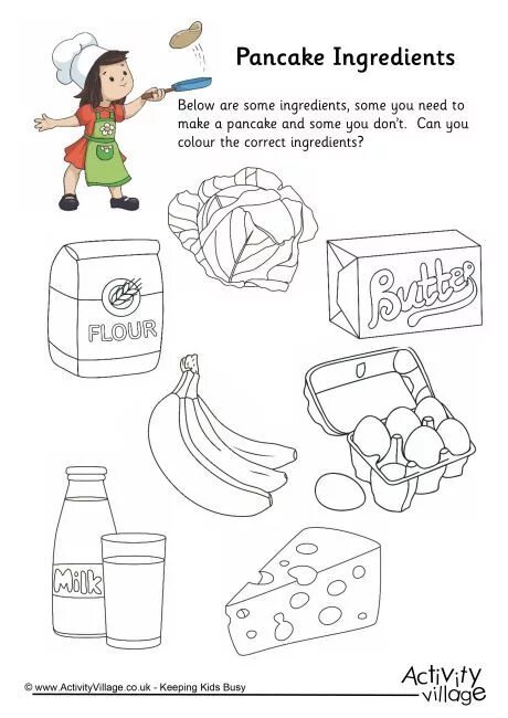 Pancakes worksheets for kids