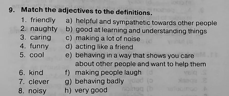 Adjectives Match. Match the Definitions with the adjectives. Задания на Match. Match the Definitions. Complete the text with the adjectives