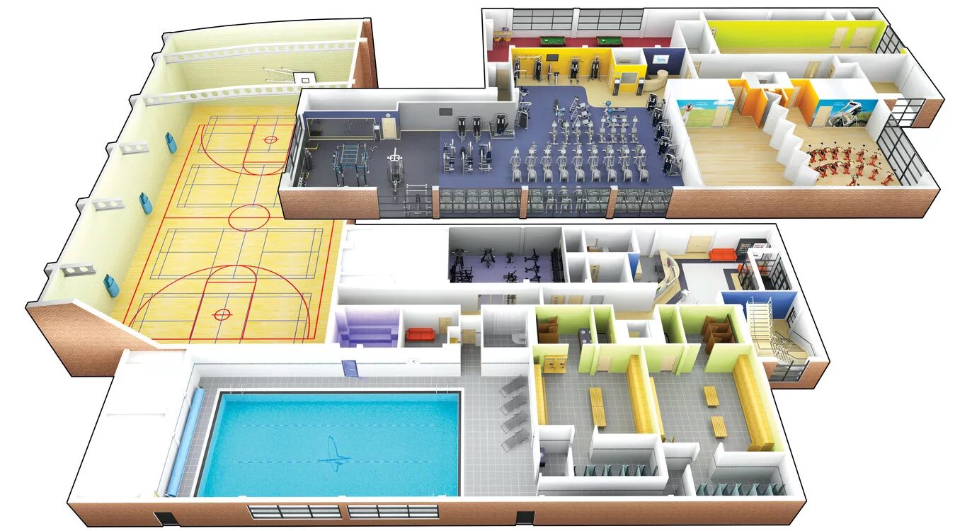 Спортзал с бассейном планировка. Планировка тренажерного зала. План фитнес центра с бассейном. Планировка фитнес центра.