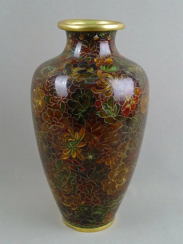 Японская перегородчатая эмаль. Металл, эмаль клуазоне. Антикварная эмаль клуазоне. Ваза латунь арт 359910. Ваза латунь с эмалью.