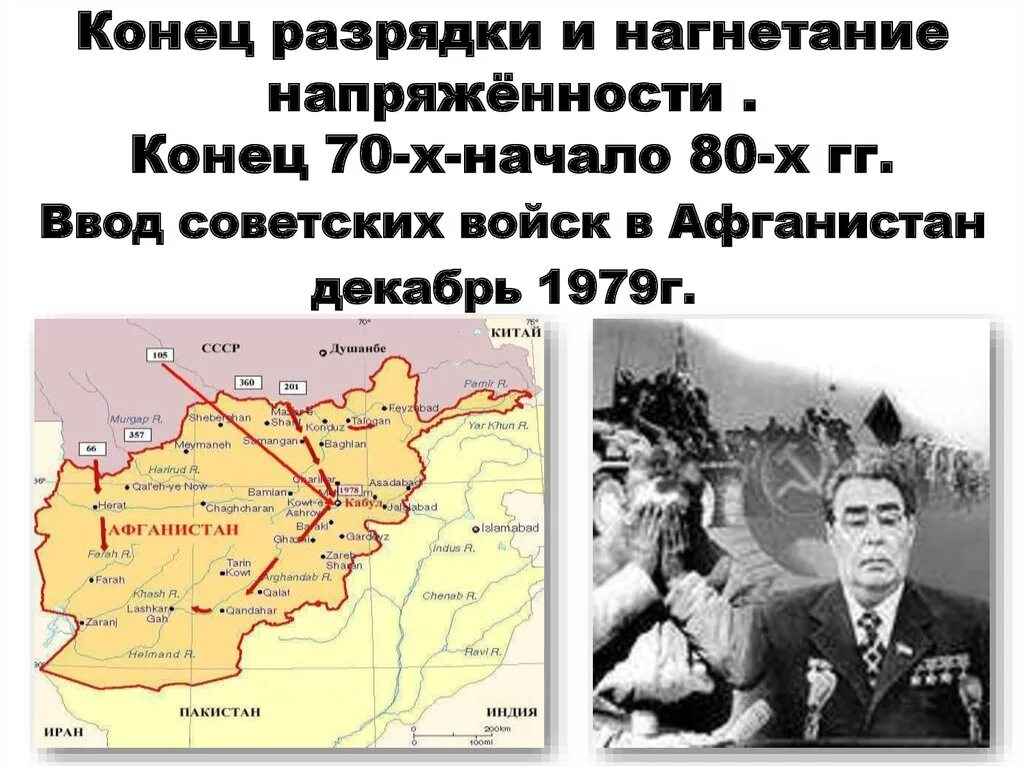 Ввод советских войск в Афганистан 1979. Конец разрядки. Конец разрядки международной напряженности. Конец политики разрядки.