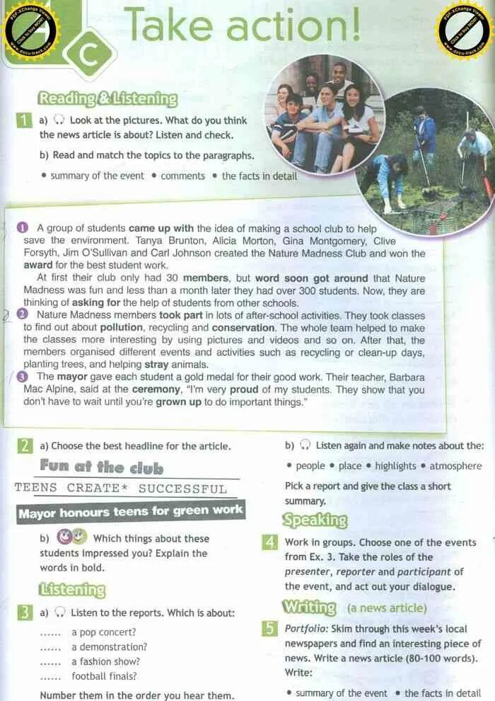 Take action 7 класс. Spotlight 7 класс учебник. Spotlight 7 student's book содержание. Spotlight 7 student's book ответы. Nature Madness Club.