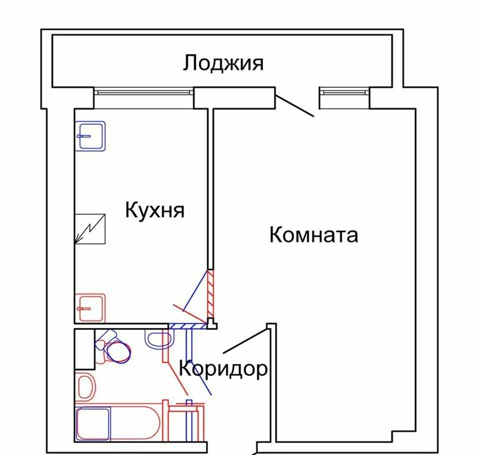 Схема однокомнатной квартиры. Схема квартиры 1 комнатной. Планировка однокомнатной квартиры схема. II-68 перепланировка однушки.