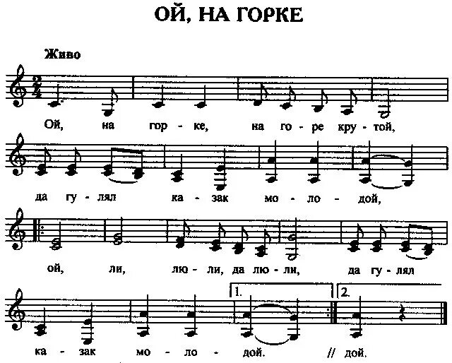 Шел казак Ноты. На горе горе Ноты. Ой на Горке Калина Ноты. Ой на Горке Калина Ноты для баяна. Песня ой игры