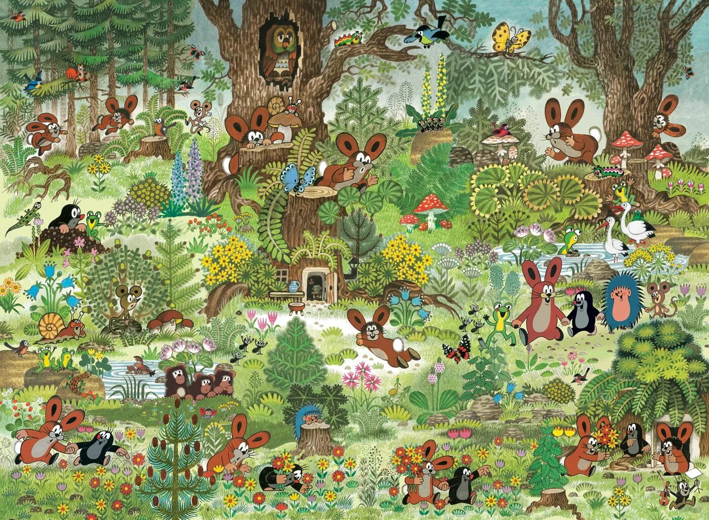 Heye 1500 деталей: сказочный лес. Русские сказки. Путешествие кротика виммельбух. Поляна со сказочными героями. Виммельбух пушкин.