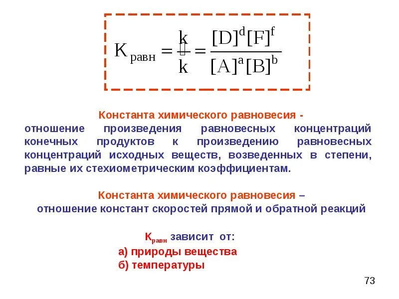 Коэффициент произведения равен. Константа равновесия реакции формула. Формула для расчета константы равновесия химической реакции. Формула расчета константы равновесия хим реакции. Константа химического равновесия формула.