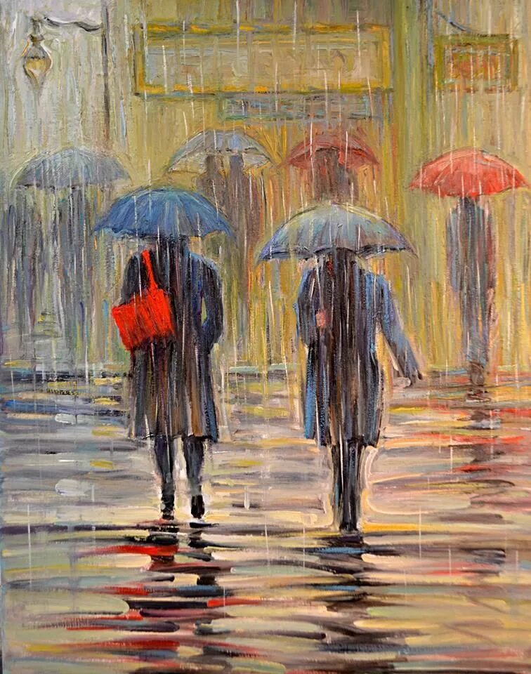 Известно что в дождливые дни. Алтуфьев художник Импрессионист дождь. Зонтики в живописи. Картина дождь. Художник дождь.