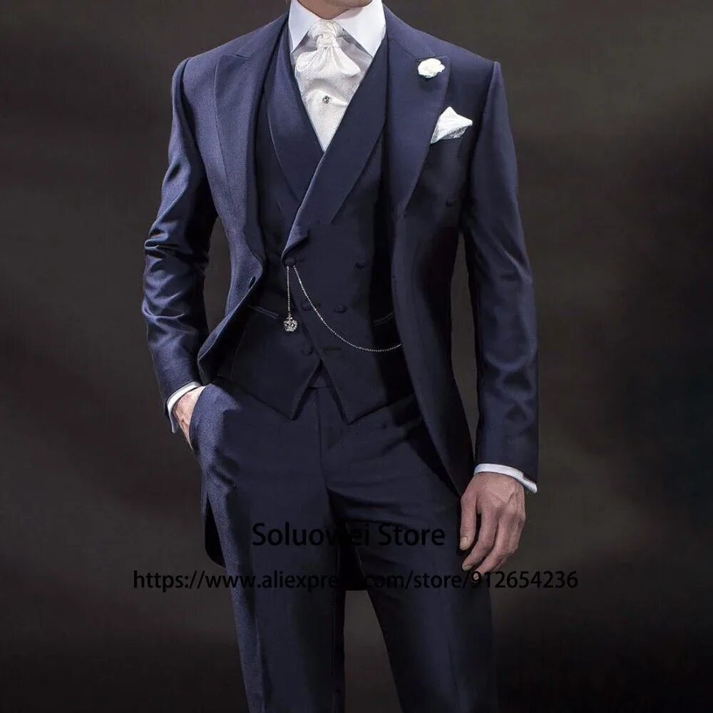 Концертный мужской костюм. Королевско синий смокинг для мальчика. Tailcoat. Черный фрак. Пиджак с блестками мужской.