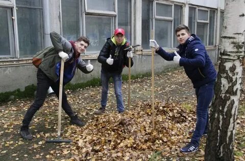 Проведение субботника в школе