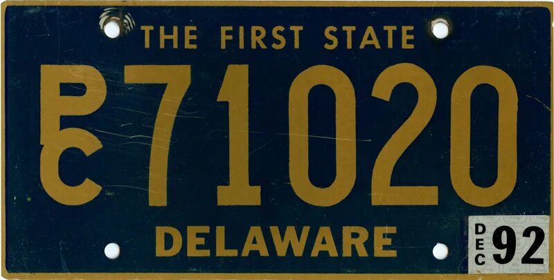 Delaware License Plate. USA License Plate Antique. Vehicle_Registration_Plates Delaware 1984. Moped Delaware. Select state