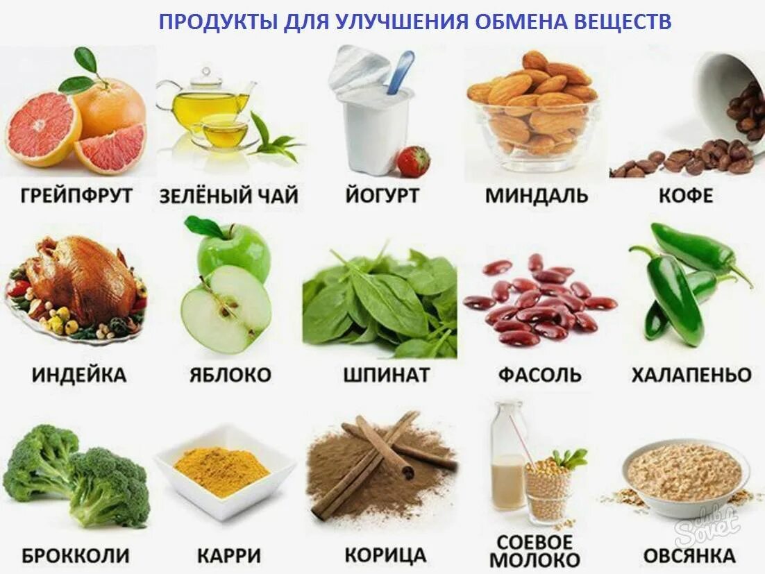 Улучшение продукта. Продукты ускоряющие метаболизм для похудения. Еда для улучшения метаболизма. Продукты для разгона обмена веществ.