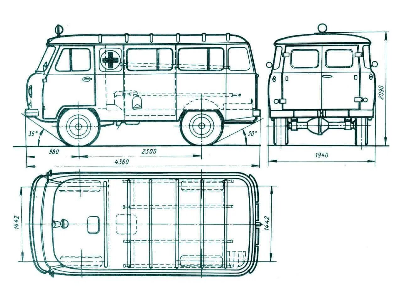 Уазик схема. Габариты кузова УАЗ 2206. Габариты автомобиля УАЗ Буханка. УАЗ 452 габариты кузова. УАЗ фермер 39094 ТХ..