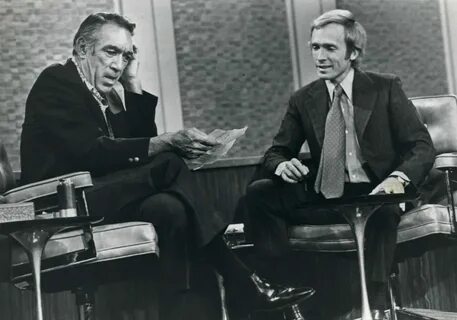 Anthony Quinn ve Dick Cavett, 1971'de The Dick Cavett Show'un set...