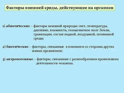 Факторы действующие на систему