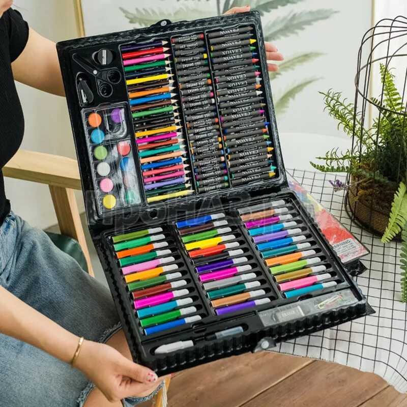 Art set. Чемоданчик набор юного художника для рисования art set 150 предметов. набор юного художника в чемоданчике 150 предметов,черный. набор для рисования artistic set 150 предметов. kids4kids чемодан художника.