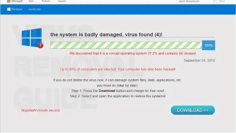 Virus found. Кнопка дополнительные программы.