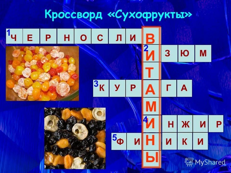 Сухофрукты сканворд