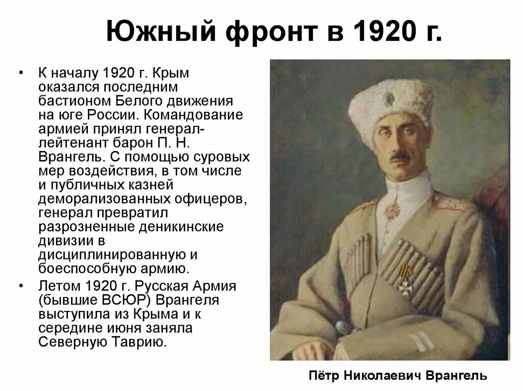 Разгром русской армии генерала врангеля. Русская армия п н Врангеля 1920. Главнокомандующий ВСЮР Барон Врангель. Врангель в Крыму 1920 кратко.